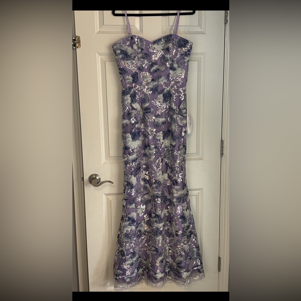 Floral Embellished Purple SkirtLing gown